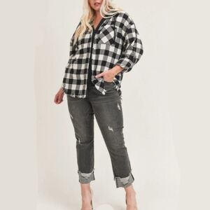 Risen Frayed Straight Leg Jeans NEW 2XL